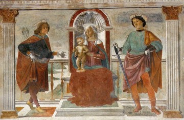 Domenico Ghirlandaio Painting - Madonna And Child With St Sebastian And St Julian Renaissance Florence Domenico Ghirlandaio